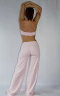 SoftEra™ - FoldOver Straight Leg Pants in Pink Cutton