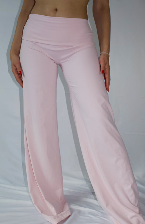 SoftEra™ - FoldOver Straight Leg Pants in Pink Cutton