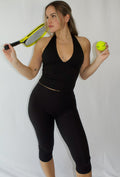 SoftEra™ - Mid-Waisted Capri Leggings in Black